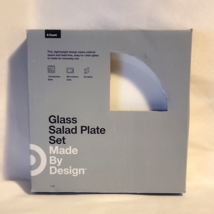 Made By Design Glass Salad Plate Set of 6 White 7&quot; Plates - £12.25 GBP
