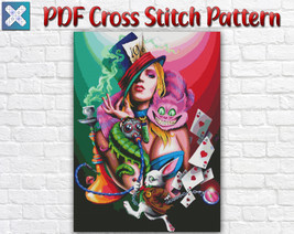 Disney Princess Alice In Wonderland Counted Cross Stitch Pattern Needlework DIY - £3.93 GBP