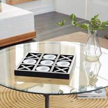 Deco 79 Wood Tic Tac Toe Game Set with White Os, 14" x 14" x 2", Black - £43.15 GBP