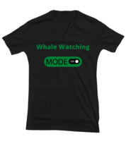 Whale Watching, black Vneck Tee. Model 64027  - £23.64 GBP