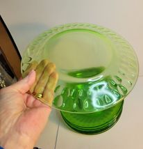 10 Green Uranium 8.25" Plates Thumb Print Pattern image 4