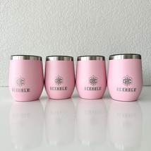 4 - NEW ICEHOLE 12 Oz Wine Tumbler Vacuum Insulated Stainless Steel Lid Pink Set - £38.44 GBP