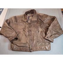 Vintage 1980s Adventure Bound Originals Brown Leather Bomber Jacket XL - $70.41 CAD