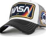 Ilily Nasa Worm Logo Embroidery Baseball Cap Mesh Snap Back Trucker Hat. - £41.08 GBP