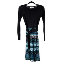 Eliza J Knit Dress XS Womens Long Sleeve Black Blue Green Modest Knee Le... - £18.61 GBP