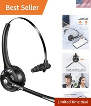 Bluetooth On-Ear Headset with Adjustable Mic for Work &amp; Streaming - $36.50