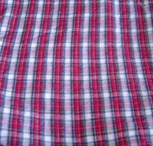  Red White Black Plaid Cotton Flannel Fabric Print 60 inches WIde - £18.35 GBP