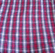  Red White Black Plaid Cotton Flannel Fabric Print 60 inches WIde - $22.99