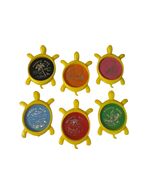 Vintage Puerto Rico Turtle Coaster Set Souvenir Plastic Drink Coasters Set of 6 - $21.60