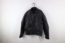 Vtg 90s Streetwear Mens 52 Heavyweight Lined Leather Motorcycle Riding J... - £122.24 GBP