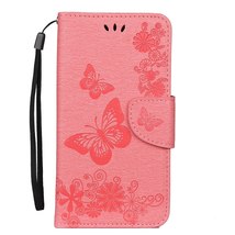 Anymob iPhone Pink Fashion Flip Case Butterfly Print Card Slot Wallet Leather  - £21.16 GBP