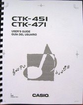 Casio CTK-451 CTK-471 Digital Piano Keyboard Owner&#39;s User&#39;s Manual Booklet - $310.12 MXN
