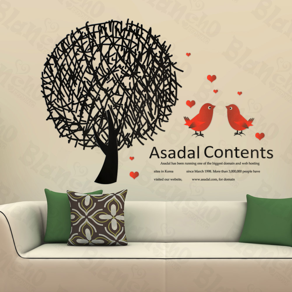 Birds In Love - Large Wall Decals Stickers Appliques Home Decor