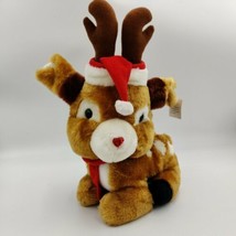 Vtg Rudolph the Red-Nosed Reindeer Musical Plush Stuffed Toy Christmas 14&quot; - £30.10 GBP