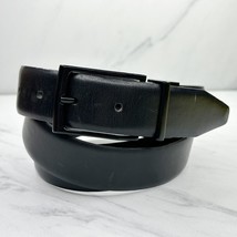 Perry Ellis Black and Brown Reversible Faux Leather Belt Size 38 Mens - $16.82