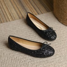 Classic Round Toe Bowtie Flats Woman Foldable Roll-Up Shoes Pocket Loafers Serpe - £23.22 GBP