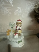 VTG Montgomery Ward Musical Figurine “ Boy At The Mailbox” Plays “ Jingle Bells” - $14.03