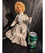 2002 Byers Choice Caroler Traditional Woman Calico Floral Lace Dress 13 In - $55.48 CAD