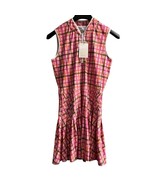 Smith &amp; Quinn Mackenzie Dress Womens M Pomegranate Plaid Pleated Mini At... - €47,11 EUR