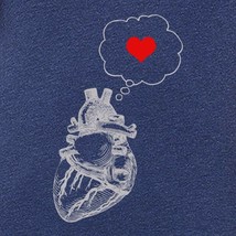 Womens heart thinking heart- Bella Canvas tri blend indigo track t shirt - avail - £18.44 GBP