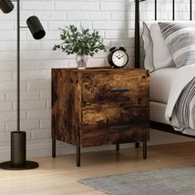 Modern Wooden Bedside Table Cabinet Nightstand With 2 Drawers Metal Legs Handles - £42.55 GBP+