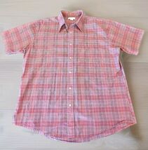 Lands’ End Plaid Lightweight Cotton Short Sleeve Button Up Shirt Men’s L... - $14.84