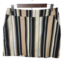 Loudmouth Skort Women&#39;s 6 Black Brown Striped Print Sports Golf Skirt Co... - £21.87 GBP