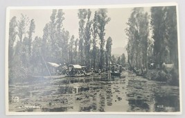 Vintage 1940&#39;s RPPC RPPC Trajinera Boats in Xochimilco Mexico Postcard #452 - £12.43 GBP
