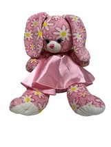 Build A Bear Plush Pink Bunny With Daisy Flowers With Clothes - £7.90 GBP