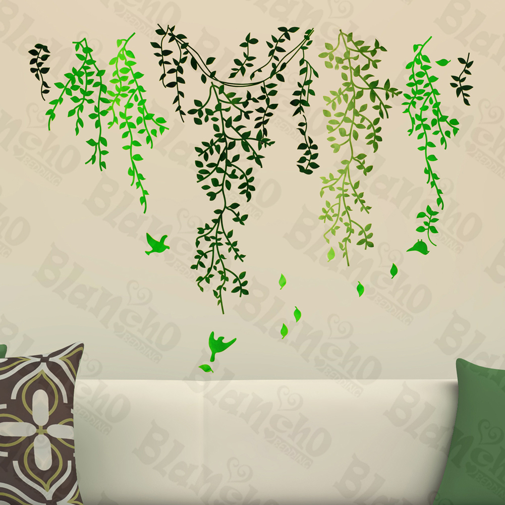 Green Curtain - Wall Decals Stickers Appliques Home D?cor