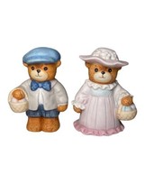 Enesco Lucy &amp; Me LucyRigg  Easter Sunday Lady And Man Bears 1986 Lot Of 2 Signed - £14.30 GBP