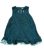 Janie and Jack Art Nouveau Fairy Line Teal Corduroy Sleeveless Dress 18-... - $357.87 MXN