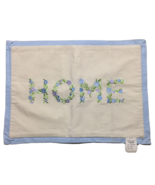 Throw Pillow Cover 14&quot; X 20&quot; Embroidered HOME Flower Spell Out Blue - £7.11 GBP