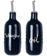 HAOTOP Oil &amp; Vinegar Dispenser Set, 16oz Ceramic, Navy, Farmhouse Kitche... - $406.21 MXN