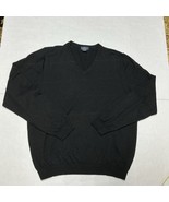 Brooks Brothers Men’s Size XL Extra Fine Merino Wool Black V-Neck 346 - $399.81 MXN