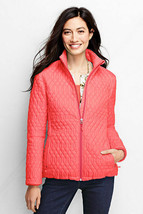 Lands End Women&#39;s PrimaLoft Packable Jacket Sunwashed Melon New - $49.99