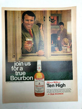 Vintage 1970 Ten High Bourbon Whiskey Print AD Art A True Bourbon House ... - £4.10 GBP