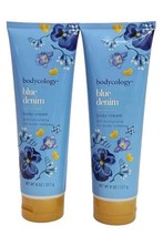 2 Pack Bodycology Blue Denim Body Cream Moisturizing Rich Butter 8 Oz. Each  - £16.04 GBP