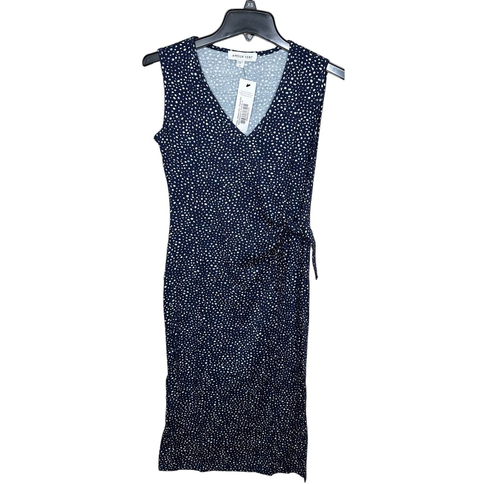 Amour Vert Cornelia Reverie Knit Dress Trieste Dot Size Small New with tags - $47.52