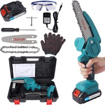 Winemana Mini Chainsaw 4 &amp; 6 Inch With 2 Battery, Cordless Battery, Garden Tools - £41.55 GBP