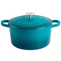 Crockpot Artisan 7 Quart Round Enameled Cast Iron Dutch Oven with Lid in Teal - $162.49