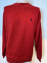 Nautica Men&#39;s Red Cotton Crew Neck Long Sleeve Pullover Sweater Size L - £9.64 GBP