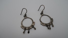 Vintage Handmade Sterling Silver Dangle Earrings 4.8cm - £21.98 GBP