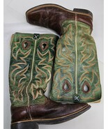 Twisted X Buckaroo Boys Boots Leather Cowboy YBK0005 Size 4 1/2 M - $19.50