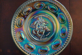 Wheaton Green Commemorative Glass  Plate &quot;Paul Revere 1775&quot;. The Midnight Run&quot;. - £31.84 GBP