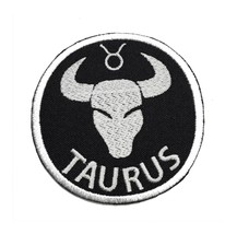 Taurus Zodiac Embroidered Iron On Patch 2.9&quot; Choose Iron On or Hook &amp; Loop - £5.08 GBP
