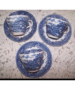 English Village Salem China Olde Staffordshire 3 sets Tea Cups &amp; Saucers... - $65.85 CAD