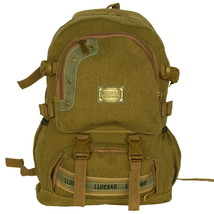 [Own Propert] Multipurpose canvas Outdoor Backpack/Dayback Khaki - £19.74 GBP