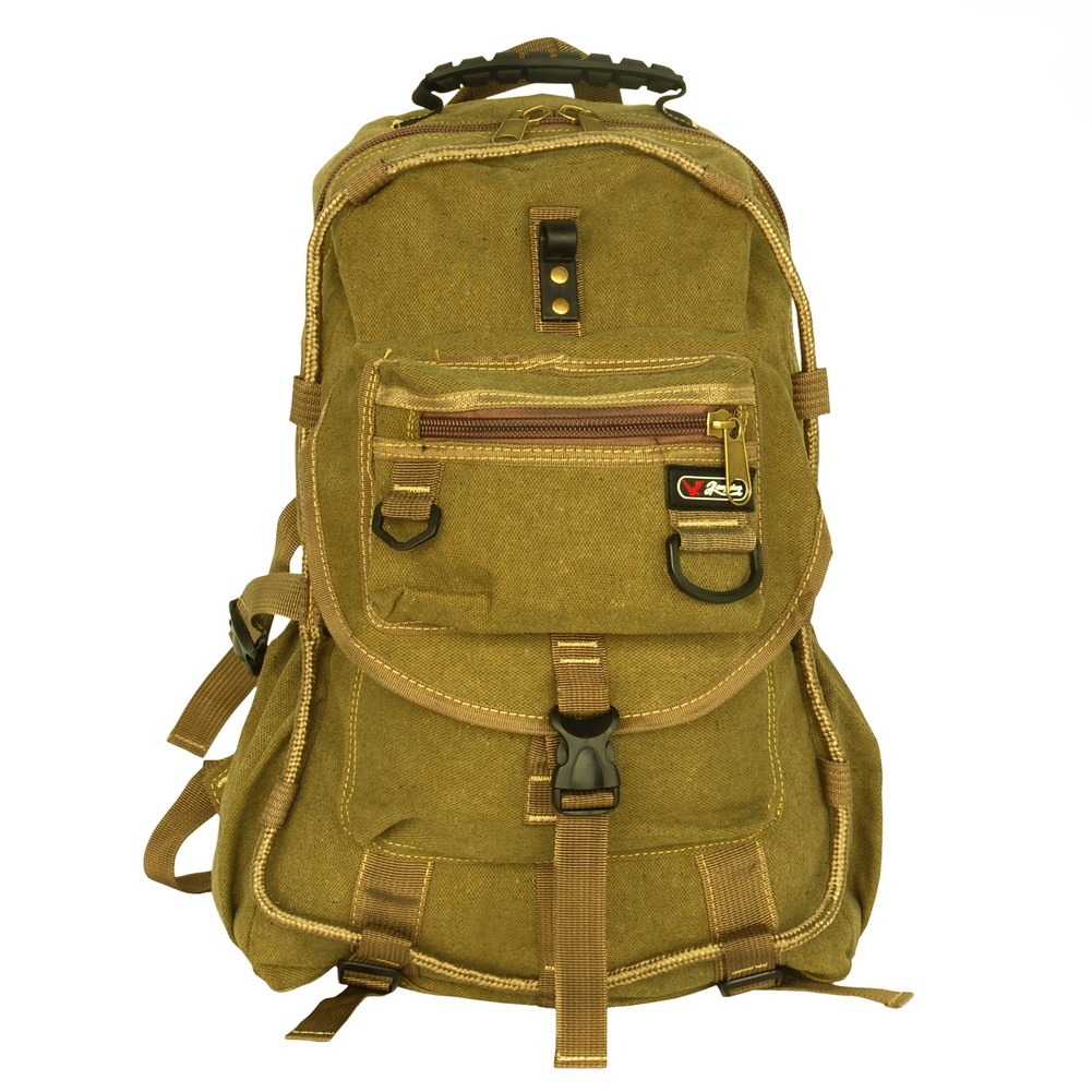[City Boy] Multipurpose Canvas Outdoor Backpack/Dayback Khaki