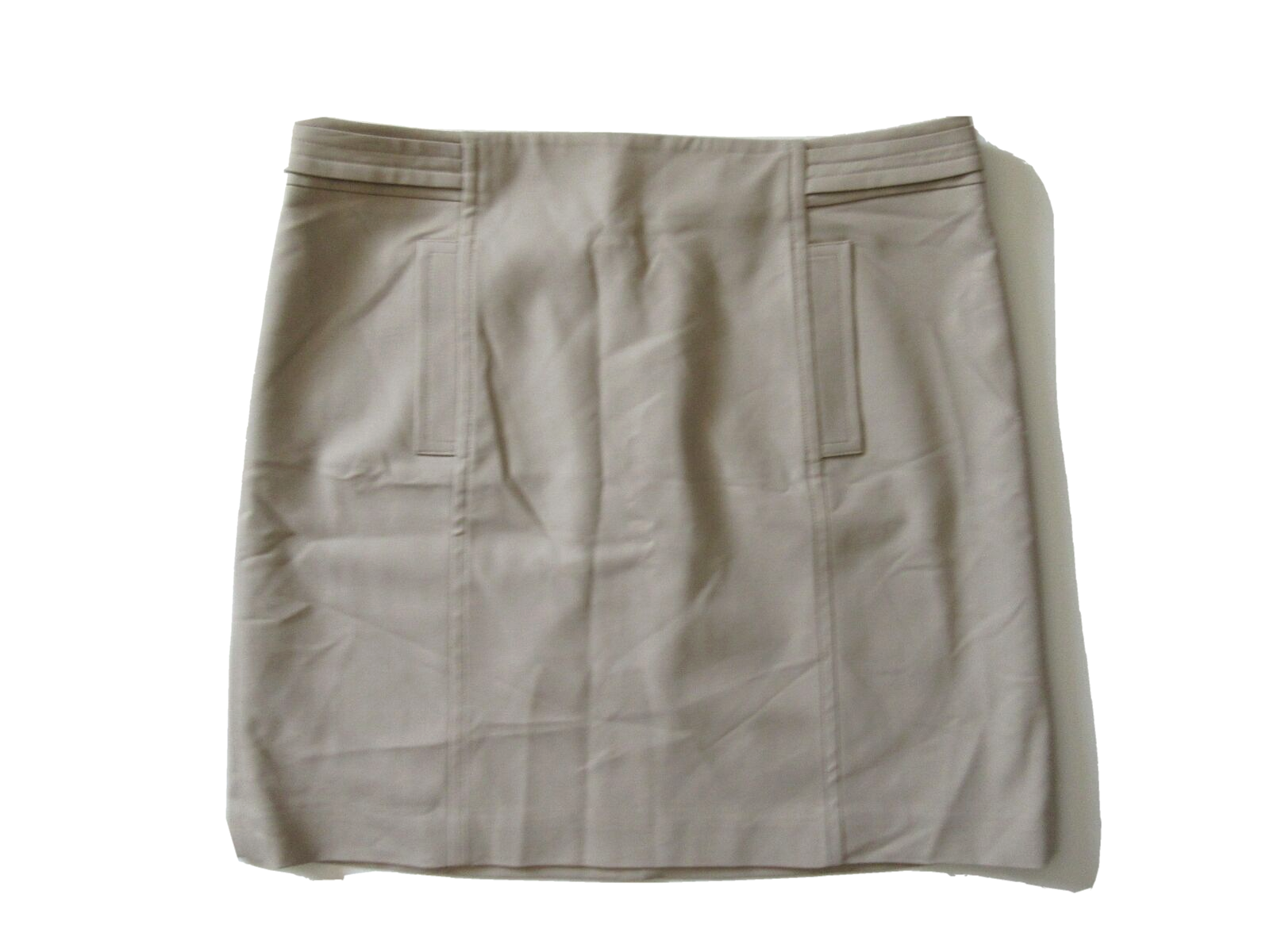 Primary image for NWT Ann Taylor Compact Doubleweave in Cashew Beige Stretch Cotton Skirt 14